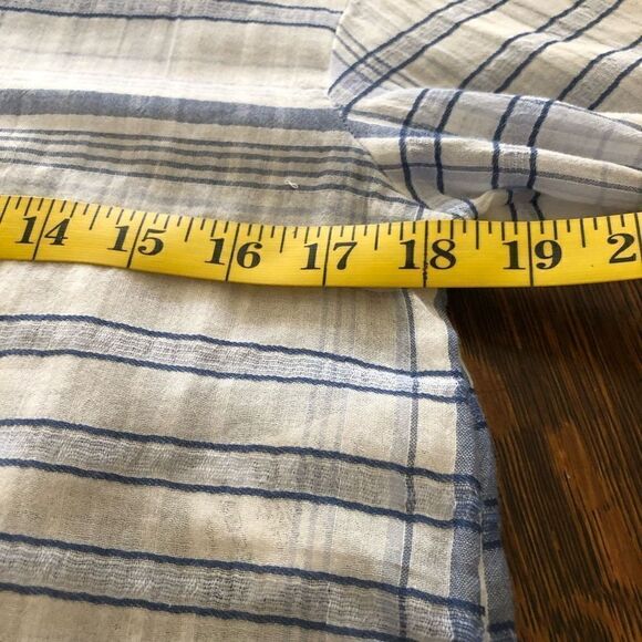 Anthropologie Pilcro & the Letterpress Blue & White Pld Tunic Top Boho, Coastal - Picture 12 of 16